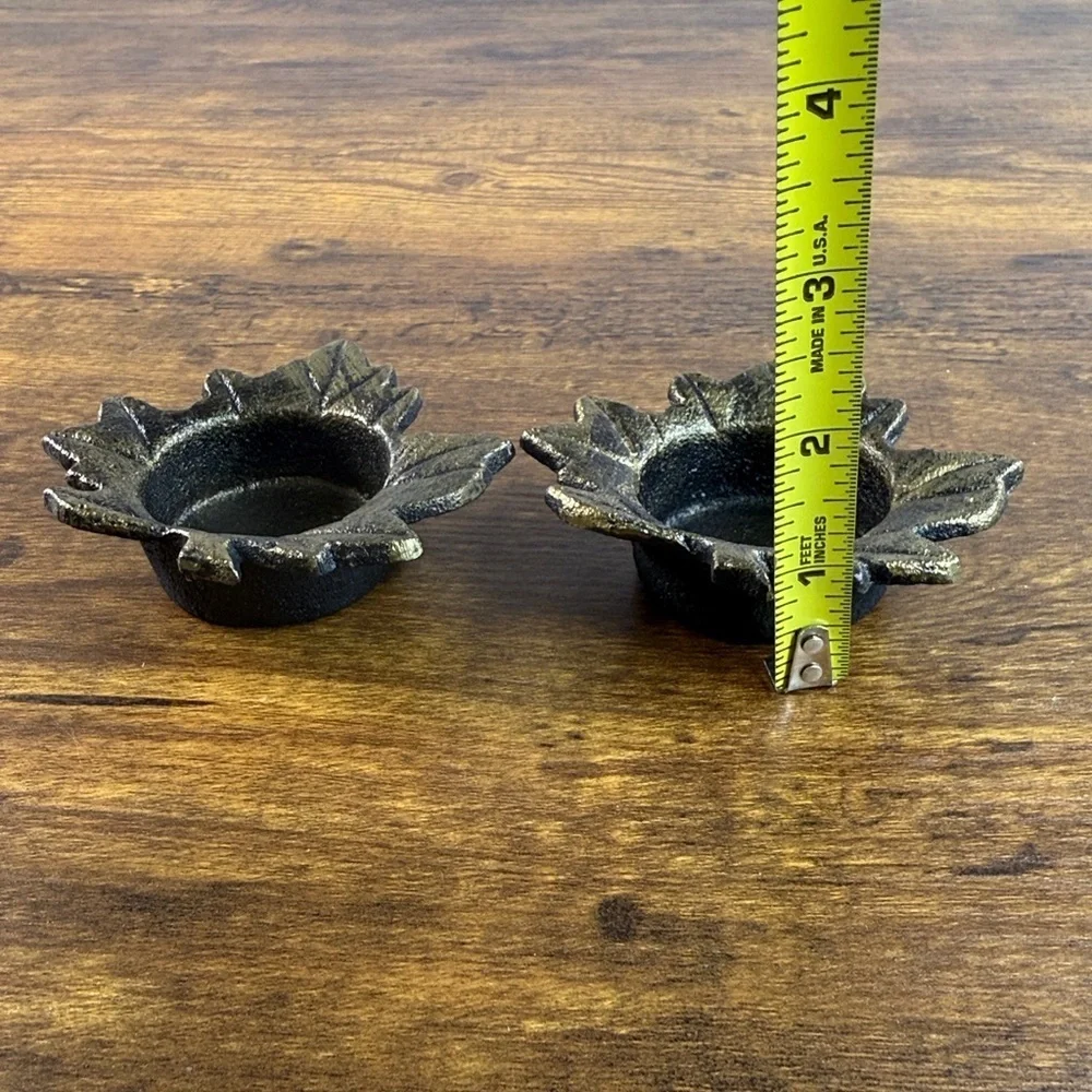 Brass Leaf Shaped Candle Holders